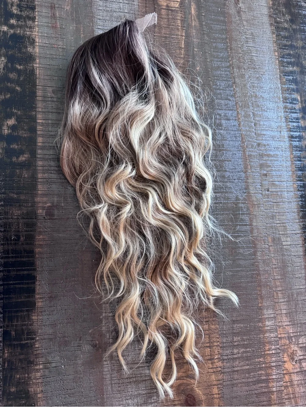 Wig layered waves Long Brown Blonde Ombré Easy-style Adjustable Daily wear 26”